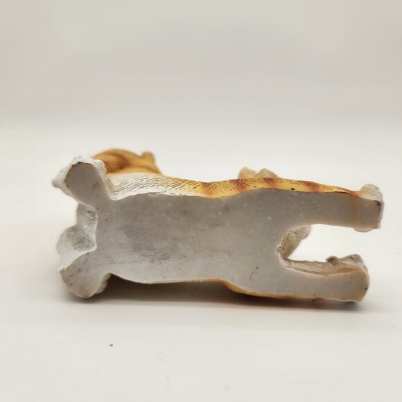 Lazy Stretching Orange Cat Figurine Ticked Striping Phone Stand Decidedly Cute - Picture 10 of 10